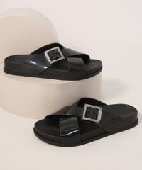 Rasteirinha-Feminina-Tiras-Cruzadas-com-Fivela-Choice-Zaxy-Preta-9990991-Preto_1