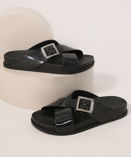 Rasteirinha-Feminina-Tiras-Cruzadas-com-Fivela-Choice-Zaxy-Preta-9990991-Preto_1