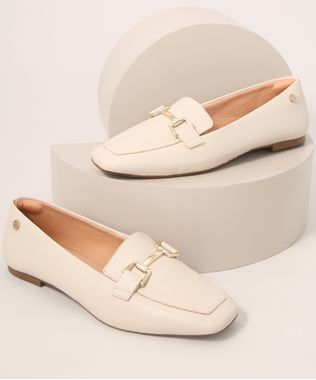 Mocassim-Feminino-Bico-Quadrado-com-Aviamento-Via-Uno-Bege-Claro-9990523-Bege_Claro_1