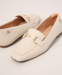 Mocassim-Feminino-Bico-Quadrado-com-Aviamento-Via-Uno-Bege-Claro-9990523-Bege_Claro_3