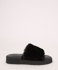 Tamanco-Feminino-de-Pelo-Flatform-Preto-9992800-Preto_2