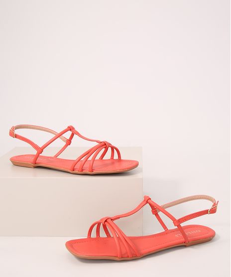 Rasteirinha-Feminina-com-Tiras-Finas-Oneself-Coral-9990705-Coral_1
