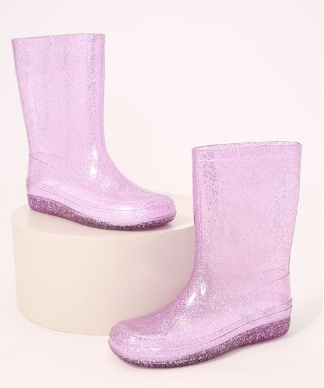 Galocha-Infantil-Cano-Alto-com-Glitter-Palomino-Transparente-9987962-Transparente_1