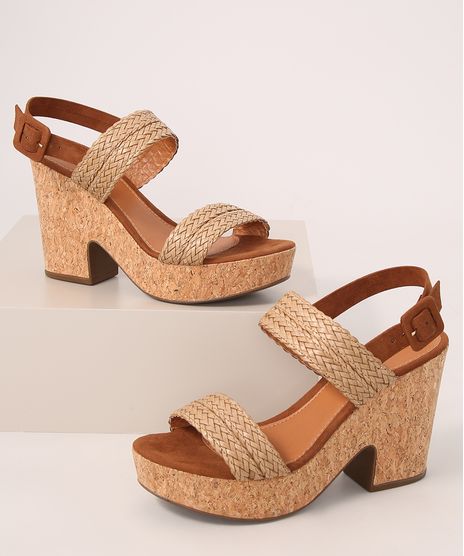 Sandalia-Feminina-Plataforma-Alta-de-Cortica-com-Trancas-e-Suede-Oneself-Bege-9992801-Bege_1