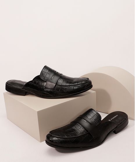 Mule-Masculino-Social-Croco-Oneself-Preto-9994066-Preto_1