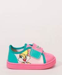 Tenis-Infantil-Looney-Tunes-com-Velcro-Grendene-Rosa-9986729-Rosa_5