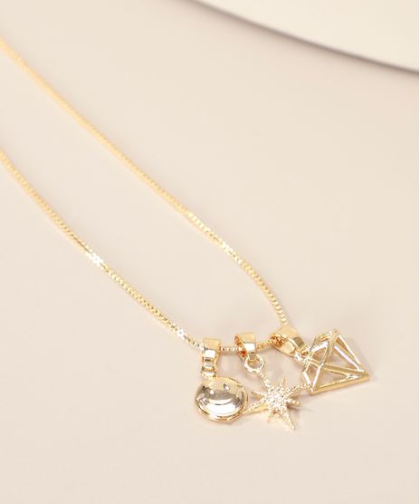 Colar-Feminino-Alongado-com-Pingente-Smile-e-Diamante-Dourado-9986848-Dourado_1