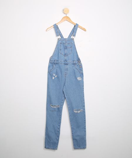 Jardineira-Juvenil-Jeans-com-Bolsos-Destroyed-Azul-Medio-9980018-Azul_Medio_1