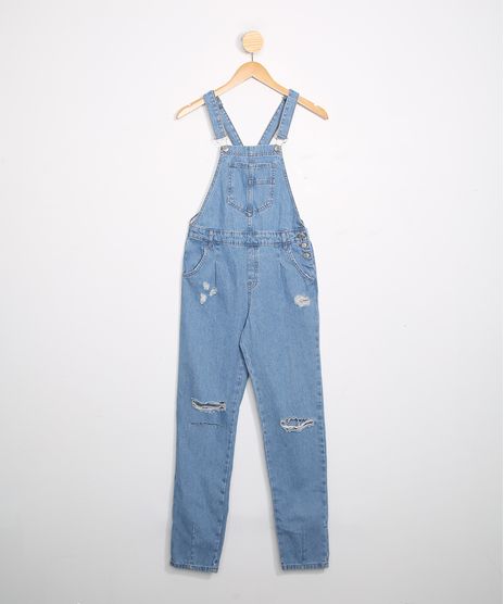 Jardineira-Juvenil-Jeans-com-Bolsos-Destroyed-Azul-Medio-9980018-Azul_Medio_1