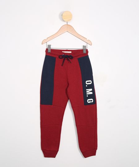 Calca-Infantil-Jogger-de-Moletom-com-Recortes-Vermelho-9981346-Vermelho_1