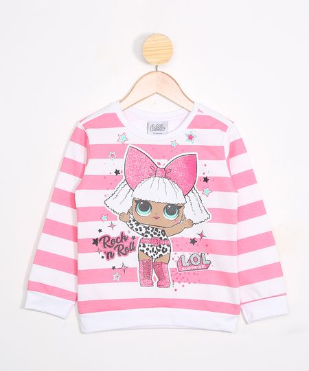 Blusao-Infantil-de-Moletom-Listrada-Lol-Surprise-Decote-Redondo-Off-White-9980207-Off_White_1