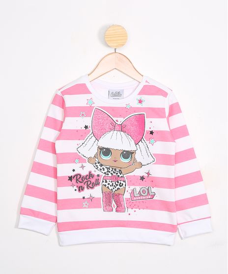 Blusao-Infantil-de-Moletom-Listrada-Lol-Surprise-Decote-Redondo-Off-White-9980207-Off_White_1