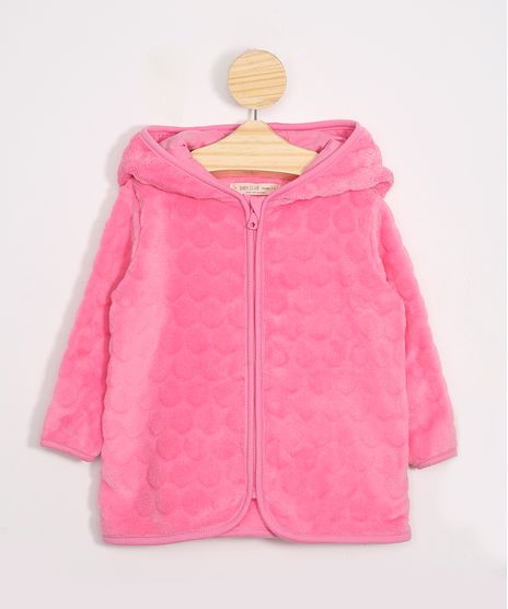 Blusao-Infantil-de-Fleece-Texturizado-de-Poa-com-Capuz-Pink-9972424-Pink_1