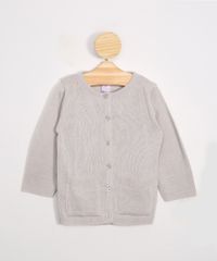 Cardigan-Infantil-de-Trico-com-Bolsos-Cinza-Mescla-9979312-Cinza_Mescla_1