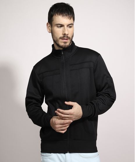 Jaqueta-Masculina-com-Recortes-e-Bolsos-Preta-8836223-Preto_1