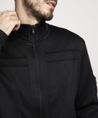 Jaqueta-Masculina-com-Recortes-e-Bolsos-Preta-8836223-Preto_4