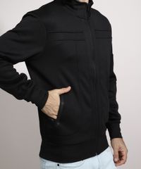 Jaqueta-Masculina-com-Recortes-e-Bolsos-Preta-8836223-Preto_5