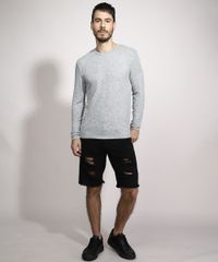 Sueter-Masculino-Slim-em-Trico-Gola-Careca-Cinza-Mescla-Claro-9815326-Cinza_Mescla_Claro_3