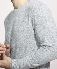 Sueter-Masculino-Slim-em-Trico-Gola-Careca-Cinza-Mescla-Claro-9815326-Cinza_Mescla_Claro_5