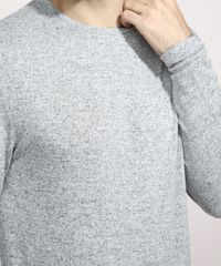 Sueter-Masculino-Slim-em-Trico-Gola-Careca-Cinza-Mescla-Claro-9815326-Cinza_Mescla_Claro_6