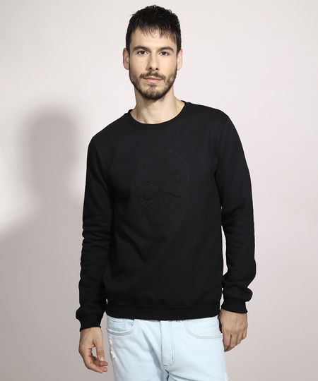 Blusao-Slim-de-Moletom-com-Bordado-de-Caveira-Gola-Careca-Preto-9981104-Preto_1 Blusao-Slim-de-Moletom-com-Bordado-de-Caveira-Gola-Careca-Preto-9981104-Preto_1