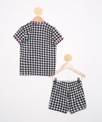 Pijama-Infantil-Tal-Mae-Tal-Filha-Estampado-Xadrez-Manga-Curta-Multicor-9983922-Multicor_2