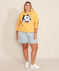 Blusao-de-Moletom-Plus-Size-Gato-Felix-Decote-Redondo-Mostarda-9985216-Mostarda_3