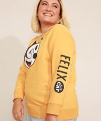 Blusao-de-Moletom-Plus-Size-Gato-Felix-Decote-Redondo-Mostarda-9985216-Mostarda_5