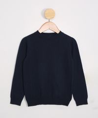 Sueter-Infantil-de-Trico-Basico-Decote-Redondo-Azul-Marinho-9797550-Azul_Marinho_1