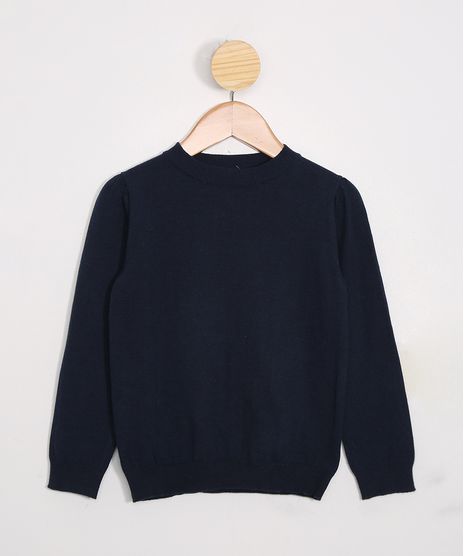 Sueter-Infantil-de-Trico-Basico-Decote-Redondo-Azul-Marinho-9797550-Azul_Marinho_1