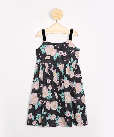 Vestido-Infantil-Estampado-Floral-Alca-Medias-Preto-9987111-Preto_1
