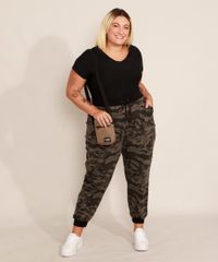 Calca-Jogger-de-Moletom-Camuflado-Plus-Size-com-Bolsos-Cintura-Alta-Verde-Militar-9992552-Verde_Militar_3
