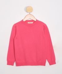 Sueter-Infantil-de-Trico-Basico-Decote-Redondo-Rosa-9797549-Rosa_1