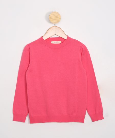 Sueter-Infantil-de-Trico-Basico-Decote-Redondo-Rosa-9797549-Rosa_1