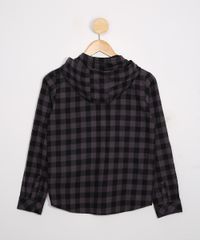Camisa-Juvenil-de-Flanela-Estampada-Xadrez-com-Capuz-Chumbo-9807685-Chumbo_2