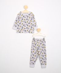 Pijama-Infantil-Estampado-de-Snoopy-Manga-Longa-Cinza-Mescla-9978441-Cinza_Mescla_1