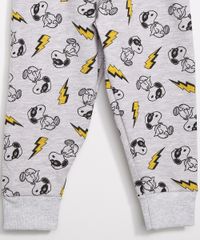 Pijama-Infantil-Estampado-de-Snoopy-Manga-Longa-Cinza-Mescla-9978441-Cinza_Mescla_4