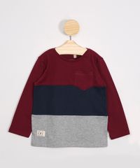Camiseta-Infantil-com-Recortes-e-Bolso-Manga-Longa-Gola-Careca-Vinho-9979071-Vinho_1