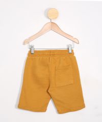 Bermuda-Infantil-Reta-de-Moletom-com-Bolsos-Mostarda-9978222-Mostarda_2