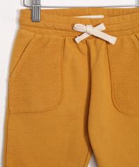 Bermuda-Infantil-Reta-de-Moletom-com-Bolsos-Mostarda-9978222-Mostarda_3