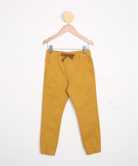 Calca-Infantil-Jogger-de-Sarja-com-Cordao-Mostarda-9988261-Mostarda_1