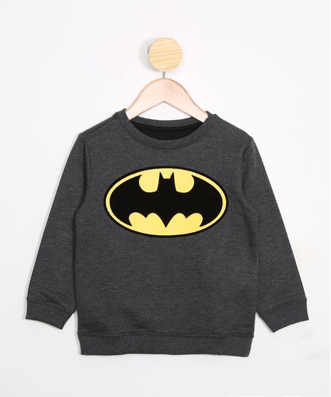 Blusao-Infantil-de-Moletom-Batman-Gola-Careca-Cinza-Mescla-Escuro-9988388-Cinza_Mescla_Escuro_1