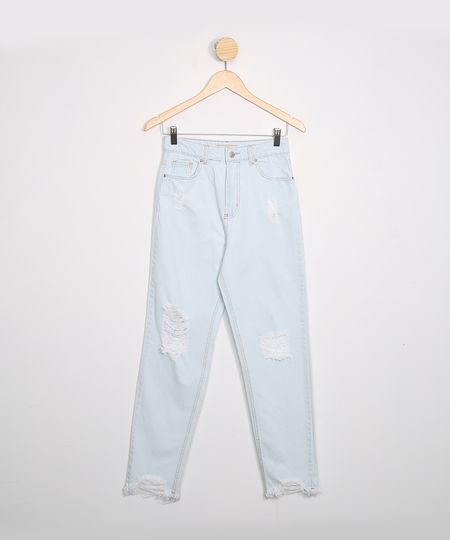 Calca-Juvenil-Mom-Jeans-Destroyed-Azul-Claro-9979282-Azul_Claro_1 Calca-Juvenil-Mom-Jeans-Destroyed-Azul-Claro-9979282-Azul_Claro_1