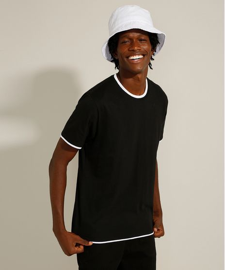 Camiseta-de-Algodao-com-Sobreposicao-Manga-Curta-Gola-Careca-Preta-9990789-Preto_1