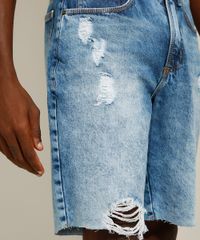 Bermuda-Slim-Jeans-Destroyed-Marmorizada-Azul-Medio-9981439-Azul_Medio_5