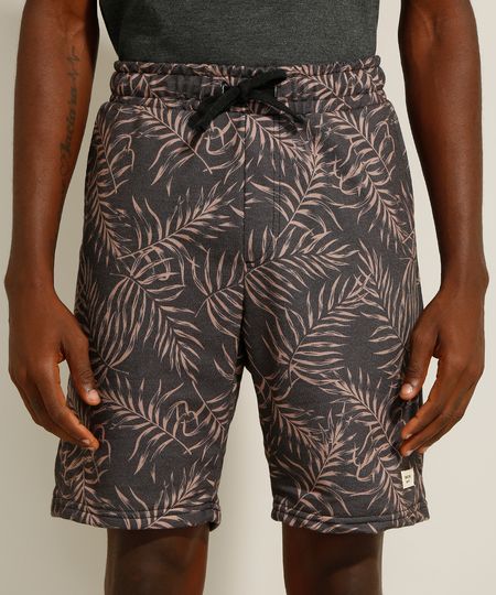 Bermuda-Relaxed-de-Moletom-Estampada-de-Folhagem-com-Cordao-e-Bolsos-Preta-9981998-Preto_1 Bermuda-Relaxed-de-Moletom-Estampada-de-Folhagem-com-Cordao-e-Bolsos-Preta-9981998-Preto_1