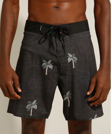 Bermuda-Surf-Estampada-de-Coqueiros-com-Bolso-Preta-9989993-Preto_1