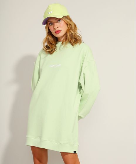 Vestido-Oversized-de-Moletom-Curto-Manga-Longa-Pantone-Verde-Claro-9985818-Verde_Claro_1