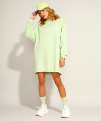 Vestido-Oversized-de-Moletom-Curto-Manga-Longa-Pantone-Verde-Claro-9985818-Verde_Claro_3