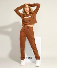 Calca-Jogger-de-Moletom-com-Cordao-e-Bolsos-Cintura-Super-Alta-Pantone-Marrom-9985816-Marrom_1